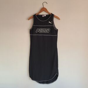 PUMA Tank Sports Dress In Black with White Logo